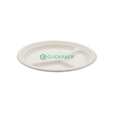 Set Farfurie carton biodegradabil (trestie de zahar) D26cm - 3 compartimente - CLICKPACK